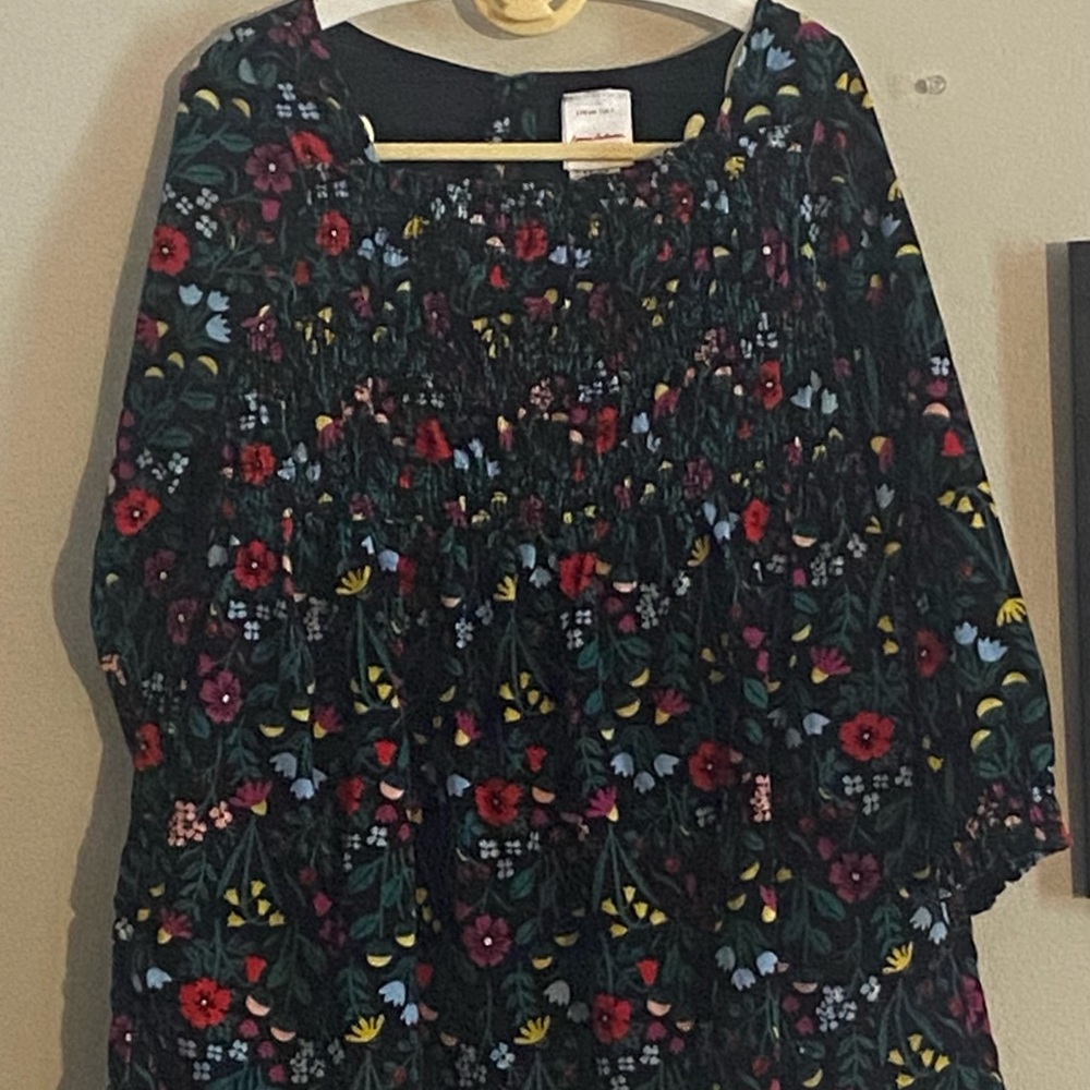 Hanna Andersson Floral Kids Dress - Black, Red, Blue, Yellow